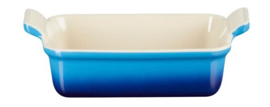 Le Creuset Heritage rektangulært fat 19x14 cm azure
