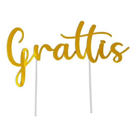 Kakepynt «Grattis» Gull Kakepynt «Grattis» Gull