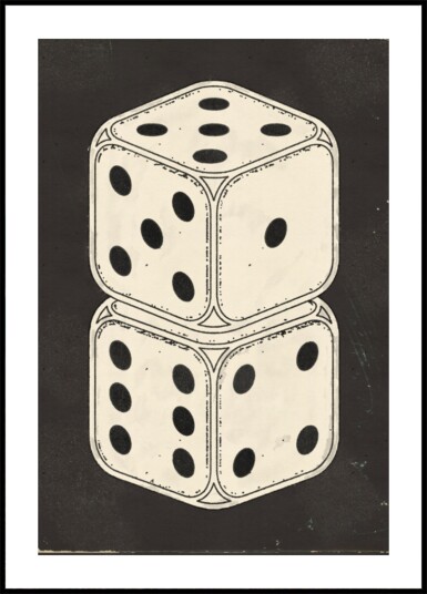 Stacked Vintage Dice Plakat / 50x70