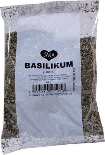 Saga tørket basilikum pose 20 g