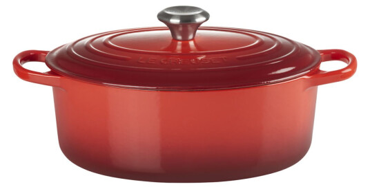 Le Creuset Støpejernsgryte Signature Oval; 4.7l 37.8x24x17 cm LxBxH; Mørkerød; Oval Le Creuset Støpejernsgryte Signature Oval; 4.7l 37.8x24x17 cm LxBxH; Mørkerød; Oval