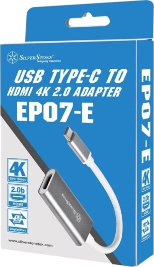 Silverstone Ep07 E Adapterkabel Usb C Hann Til Hdmi Hunn 1 M Koksgrå 4K Støtte Silverstone Ep07 E Adapterkabel Usb C Hann Til Hdmi Hunn 1 M Koksgrå 4K Støtte