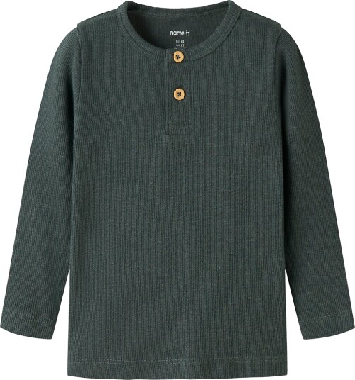 Name It Genser Rib Noos NmmKab Urban Elegant/Melange Name It 7 8 år 122 128 Genser Grønn