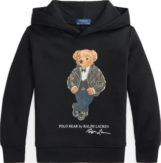 Ralph Lauren Kids Polo Bear Fleece Hoodie POLO BLACK 102 108