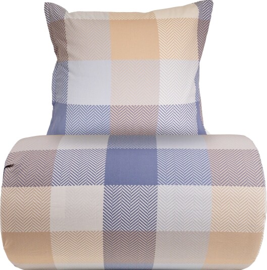 Dobbelt sengetøy 200x220 cm   100% bomull   Fargede ruter