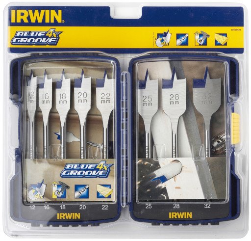 Irwin Blue Groove Flatborsett 12-32 mm for Tre - 8 Deler