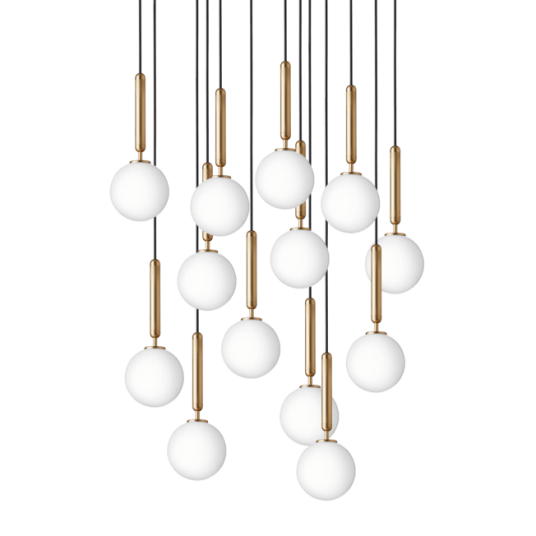 Nuura Miira 13 Taklampe Messing og Opal