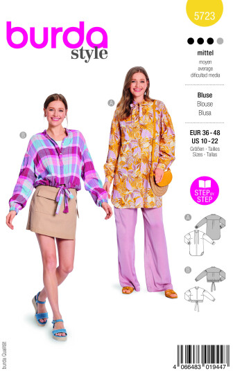 Burda 5723 Bluse Eur: 36 48 Us: 10 22 Burda 5723 Bluse Eur: 36 48 Us: 10 22