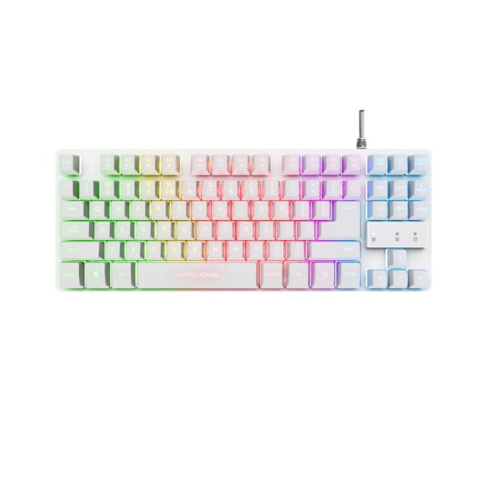 Trust GXT 833W Thado TKL Gamingtastatur med LED Hvit Trust GXT 833W Thado TKL Gamingtastatur med LED Hvit