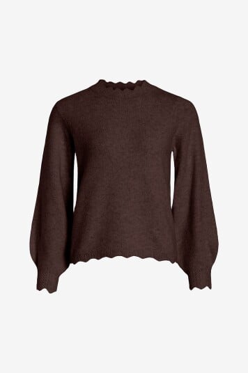 Vila   Pullover viNikolina O neck L/S Knit   Brun