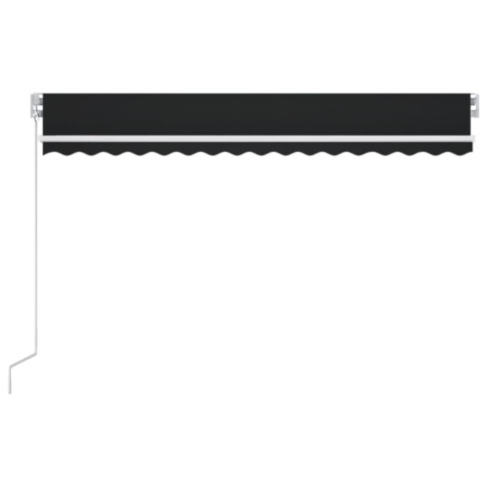 vidaXL Manuell uttrekkbar markise med LED 400x350 cm antrasitt