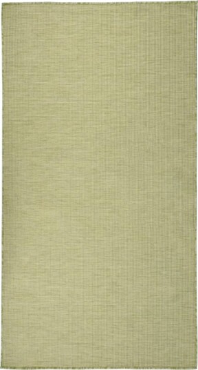 vidaXL Utendørs flatvevd teppe 80x150 cm grønn