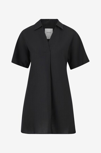 Calvin Klein Skjortekjole Linen Blend HS Shirt DresSvart
