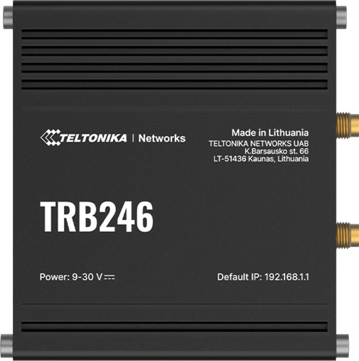 Teltonika TRB246 Industrial IoT Gateway TRB246000600 / Standard package No PSU Teltonika TRB246 Industrial IoT Gateway TRB246000600 / Standard package No PSU