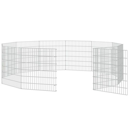 Vidaxl Kaninbur Med 12 Paneler 54X60 cm Galvanisert Jern