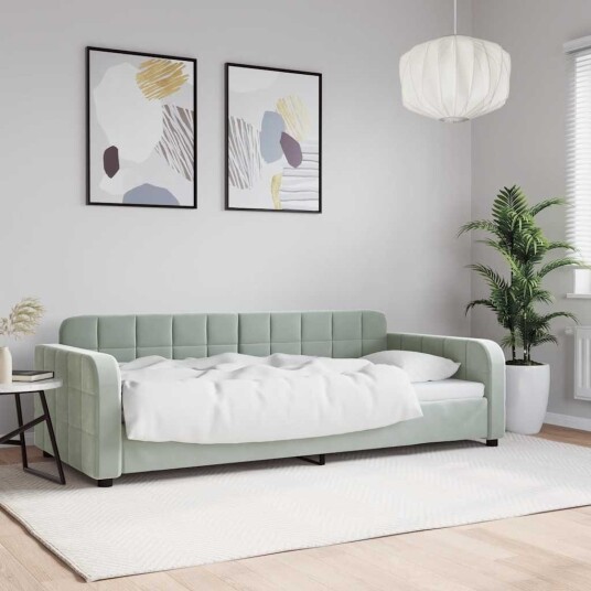  Dagseng lysegrå 90x190 cm fløyel