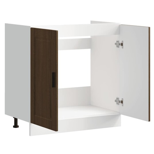  Vask underskap Porto brun eik 80x46x81,5 cm konstruert tre 8721158422804