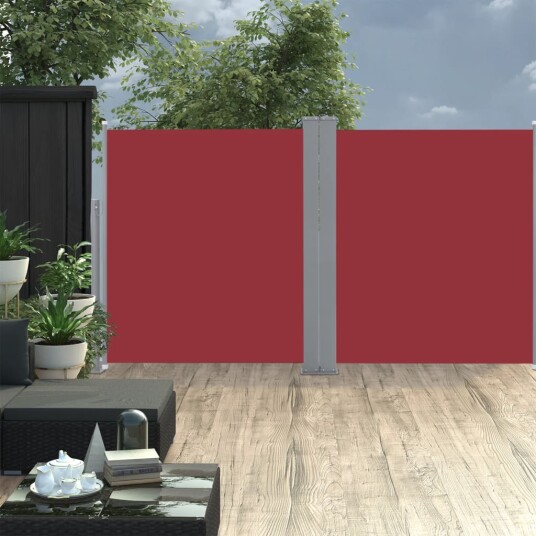 vidaXL Uttrekkbar sidemarkise 140x600 cm rød