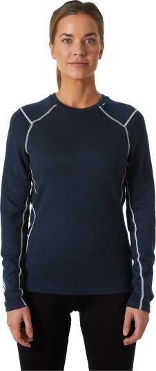Helly Hansen Dame Lifa Merino Mellomvekt Crew Basislag marineblå XL marineblåXL