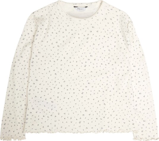Mango 100% Cotton Floral Full Pyjamas Set - LIGHT BEIGE - 92