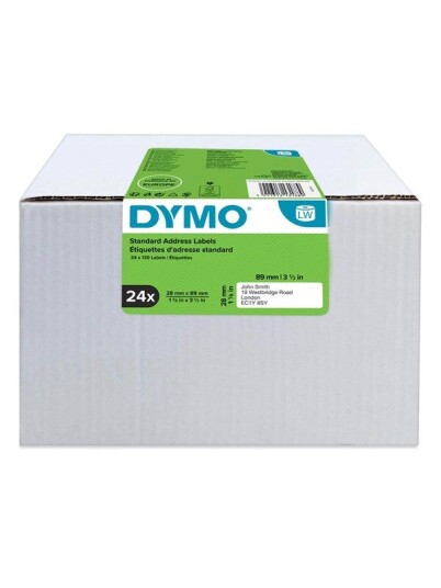 DYMO LabelWriter 28mm x 89mm Std. Address Labels (white) 24 rolls x 130 labels