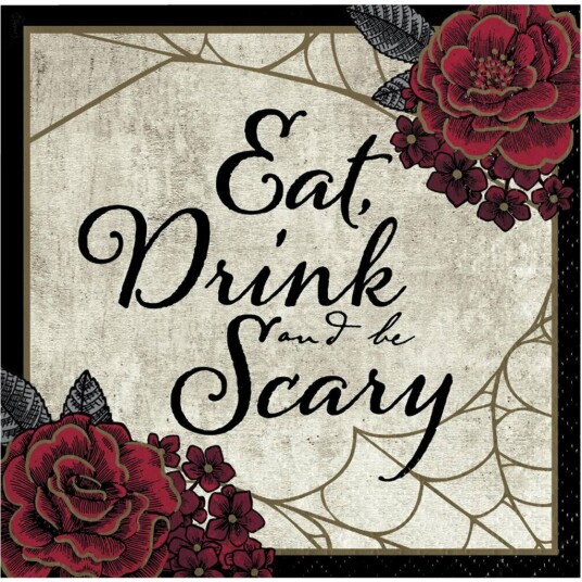 Servietter Små Eat Drink And Be Scary Pk/16 Servietter Små Eat Drink And Be Scary Pk/16