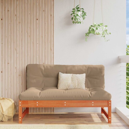 Hagemøbel Midtsofa Massiv furu VoksBrun 120 x 84 x 70 cm