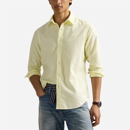 Ralph Lauren Custom Fit Mineral Dyed Oxford Shirt Lime