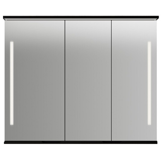 Linn Bad Sogn Speilskap med Integrert Belysning og Stikk Svart Matt / 100cm Linn Bad Sogn Speilskap med Integrert Belysning og Stikk Svart Matt / 100cm