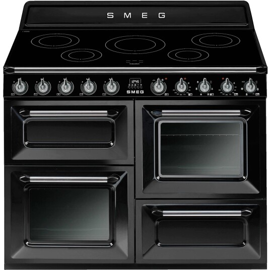 Smeg 110 cm Induksjonskomfyr med 5 Kokeplater og Varmluft, Svart Smeg 110 cm Induksjonskomfyr med 5 Kokeplater og Varmluft, Svart