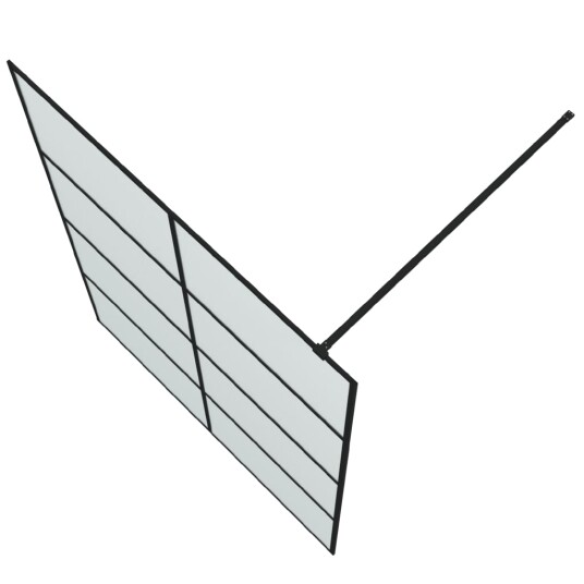 vidaXL Dusjvegg svart 140x195 cm frostet ESG-glass