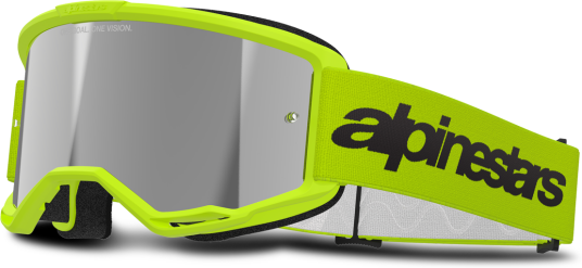 Alpinestars Crossbriller Vision 3 Wordmark Yellow Fluo-Mirror Silver Alpinestars Crossbriller Vision 3 Wordmark Yellow Fluo-Mirror Silver