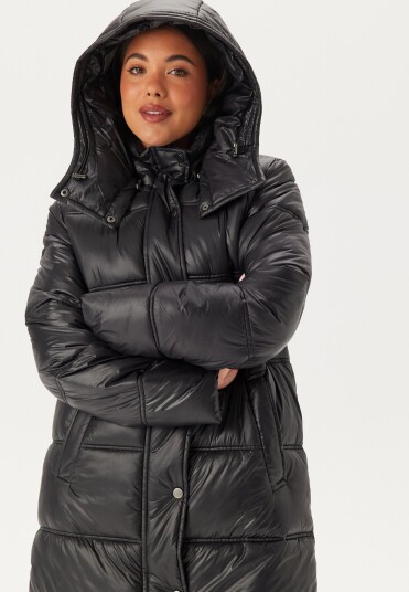 BUBBLEROOM Semi Shiny Long Padded Jacket Black S
