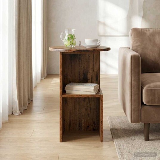  Sidetabell Gammelt tre Ø 39,5 x 55 cm Konstruert tre