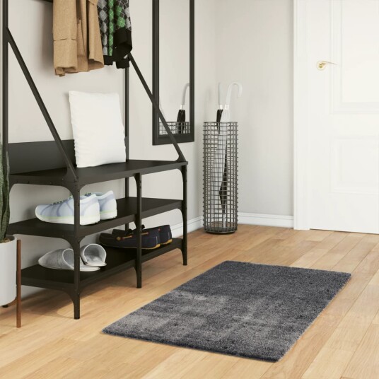 Teppe HUARTE kort luv mykt og vaskbart antrasitt 60x110 cm