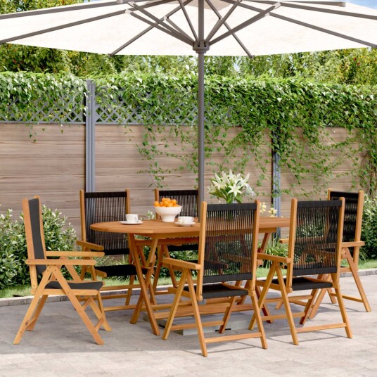 Lenestoler for hage 6 stk svart heltre akasie 3214530 Lenestoler for hage 6 stk svart heltre akasie 3214530