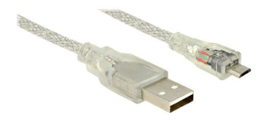 Delock Micro-USB type B til USB 2.0 Kabel 1 m - Hvit