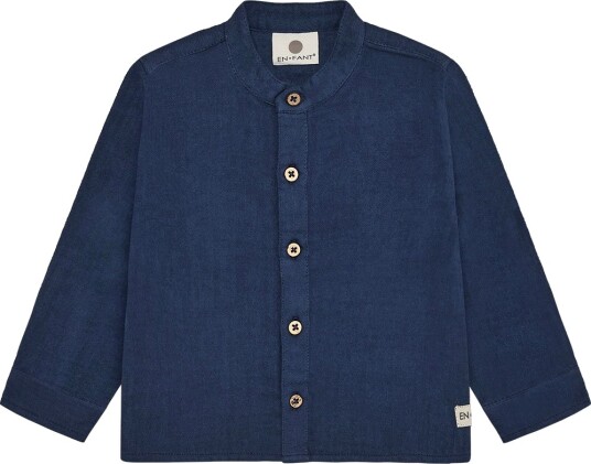 En Fant Shirt Ls Muslin   Navy   56