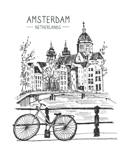 Amsterdam Bylandskap Veggplakat