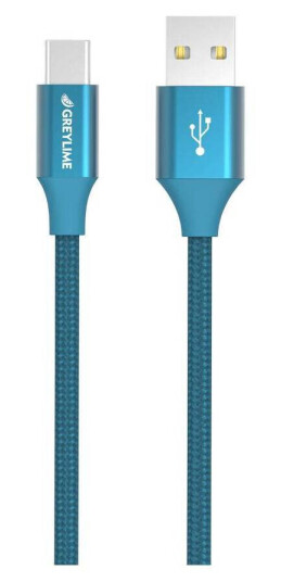 GreyLime Braided USB-A til USB-C Kabel Blå 2 m GreyLime Braided USB-A til USB-C Kabel Blå 2 m