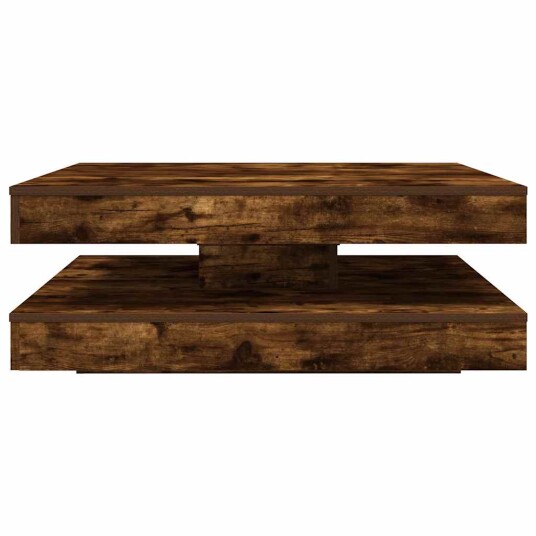 Salongbord 360-graders roterbart røkt eik 90x90x34,5 cm 8721158573384