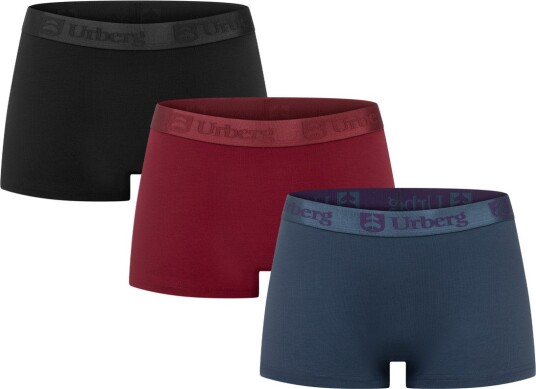 Urberg Women's Isane 3 pack Bamboo Boxers Cabarnet/midnight Navy/black Beauty XL