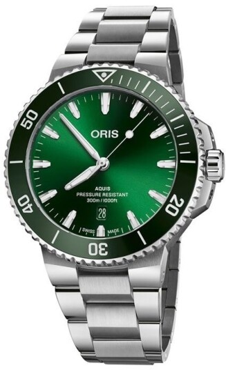 Oris Herreklokke 01 733 7789 4157 07 8 23 04PEB Aquis Grønn/Stål