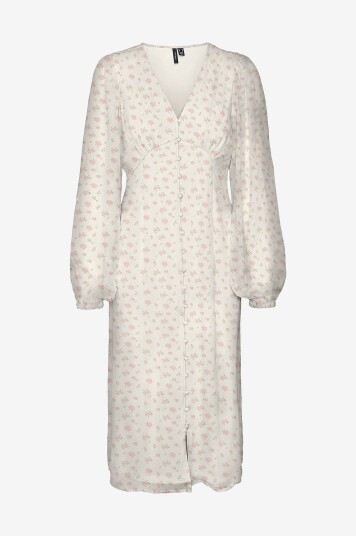 Vero Moda Kjole vmSmilla LS V neck Calf Dress Hvit
