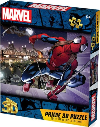 Marvel Universe SpiderMan Swinging in NYC 500pc 24x18 in 3D Lenticular Puzzle