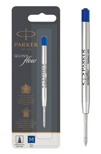 Parker Ballpoint Pen Refill  Medium Point  Blå QUINKflow Ink  1 Count