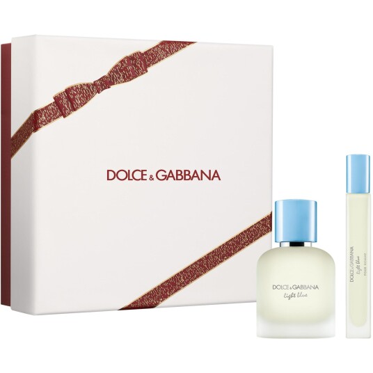 Dolce & Gabbana Light Blue Pour Homme Gavesett med Eau De Toilette 50 ml og Reiseparfyme