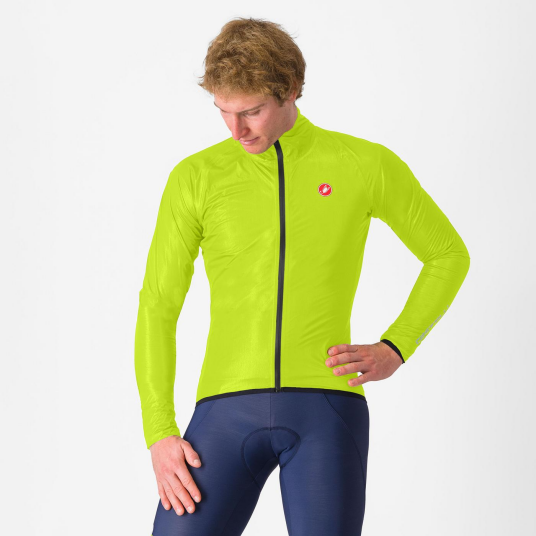 Castelli Squall Shell vanntett sykkeljakke lime/sort herre