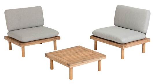 Kave Home Viridis Loungesett – Akasie/Grå 1678660-01-80 1599124-01-0