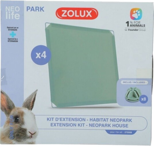 Zolux Nlife Ekstra Plater Til Neopark Modulært Kaninbur 4-Pk